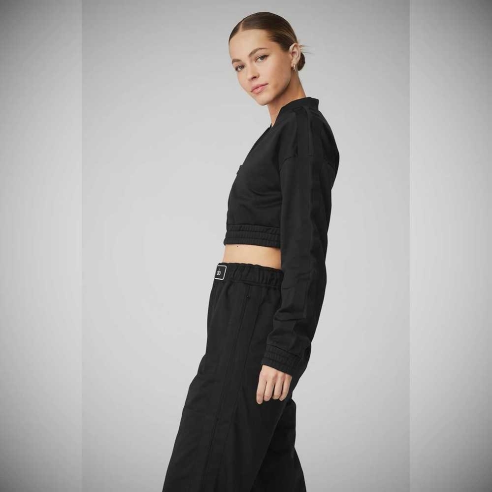 Alo Yoga Cropped Prizewinner Jacke Damen Schwarz | YHDISE165