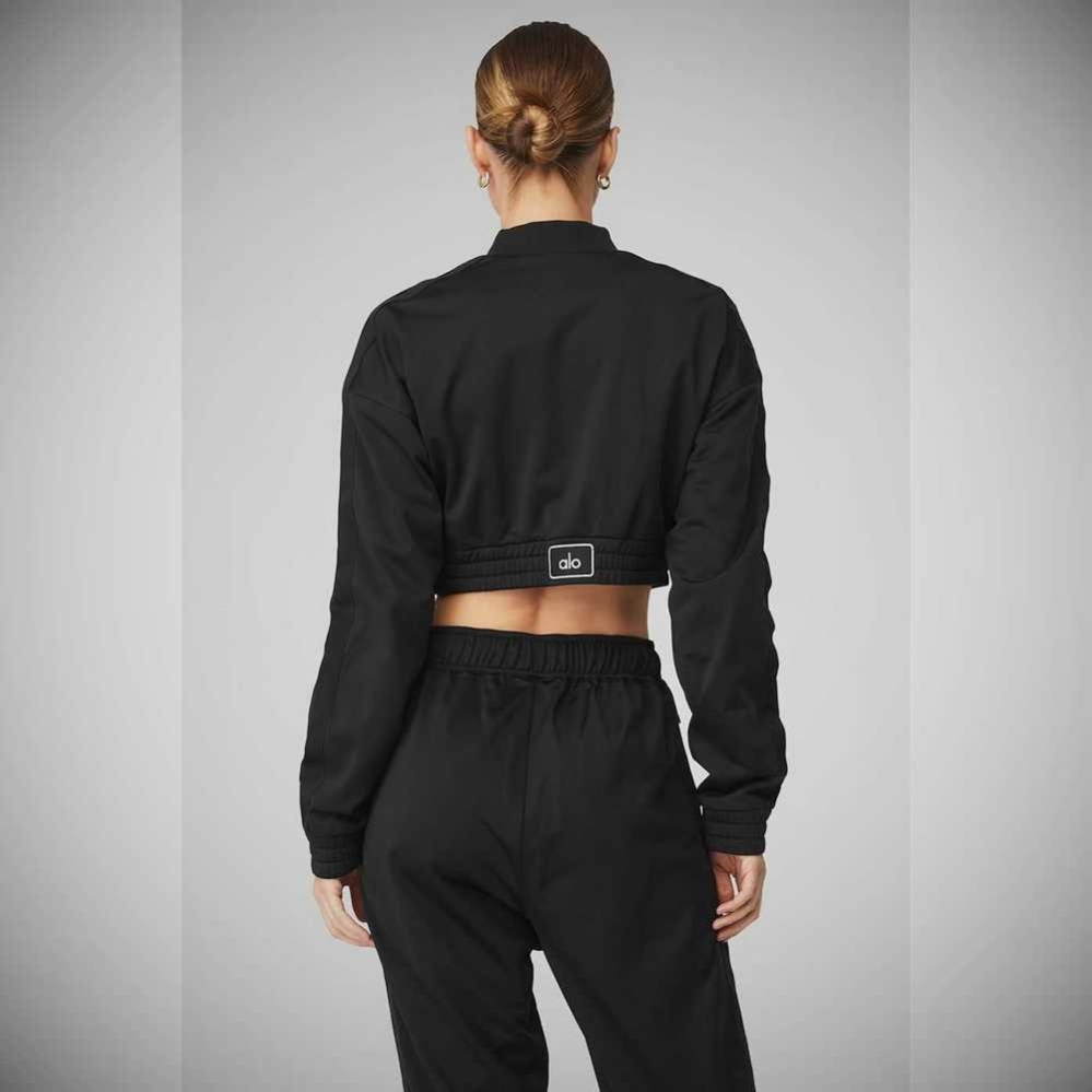 Alo Yoga Cropped Prizewinner Jacke Damen Schwarz | YHDISE165