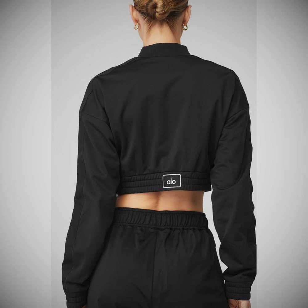 Alo Yoga Cropped Prizewinner Jacke Damen Schwarz | YHDISE165