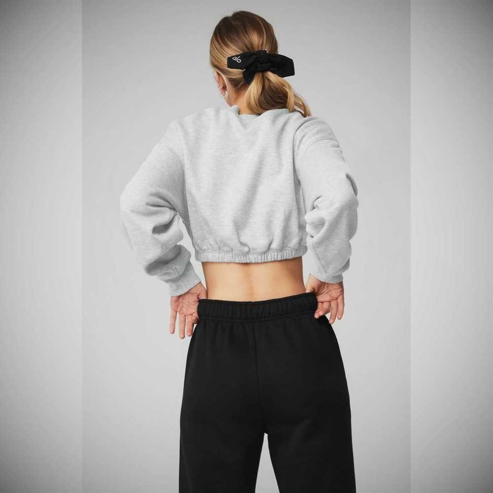 Alo Yoga Devotion Crew Neck Pullover Damen Grau | BKXOQE108