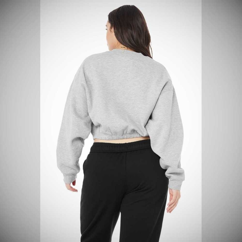 Alo Yoga Devotion Crew Neck Pullover Damen Grau | BKXOQE108