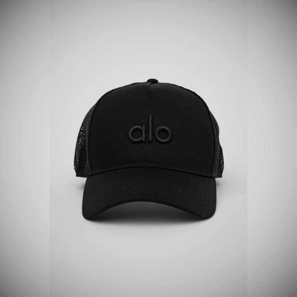 Alo Yoga District Trucker Hüte Damen Schwarz | CSWYRX932