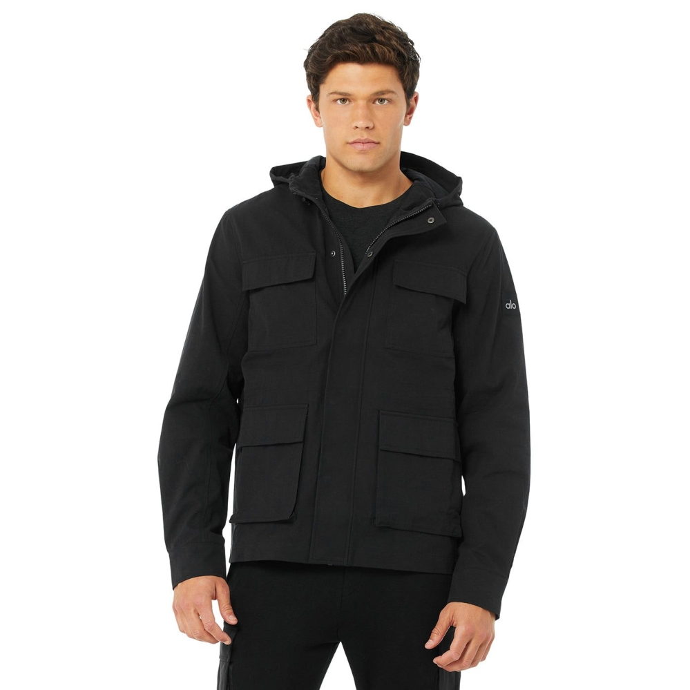 Alo Yoga Division Field Jacke Herren Schwarz | DXEBPW513