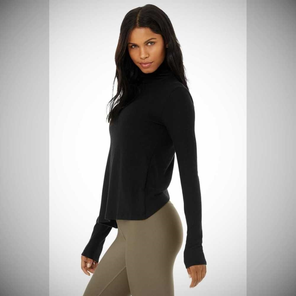 Alo Yoga Embrace Long Sleeve Damen Schwarz | YEBQNV405