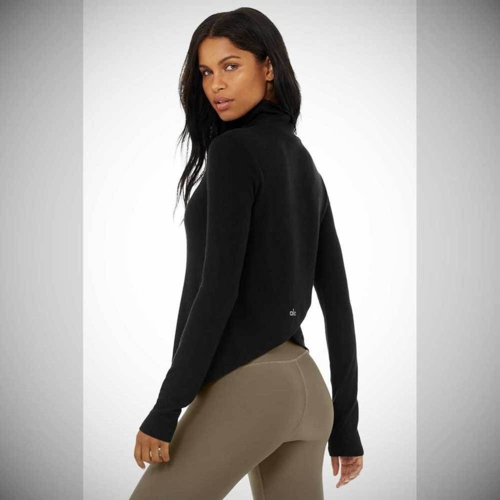 Alo Yoga Embrace Long Sleeve Damen Schwarz | YEBQNV405