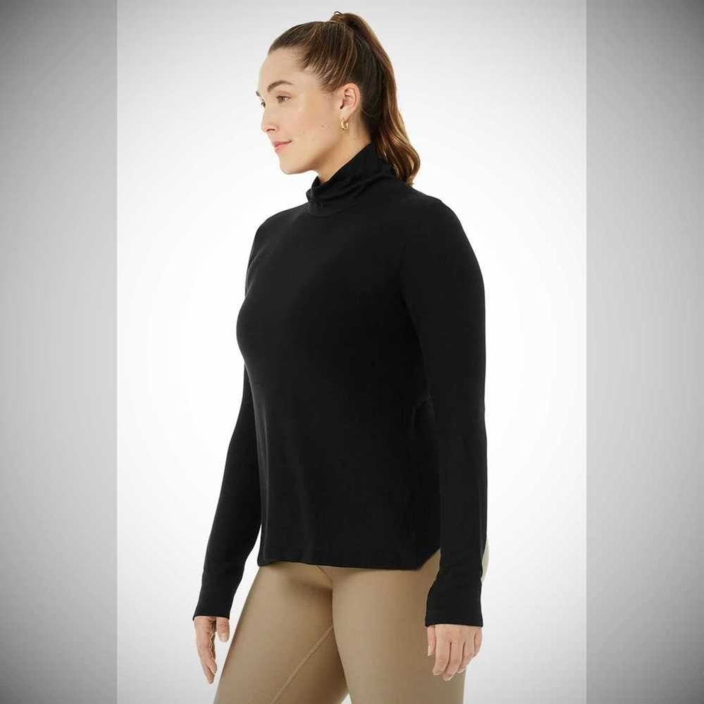 Alo Yoga Embrace Long Sleeve Damen Schwarz | YEBQNV405