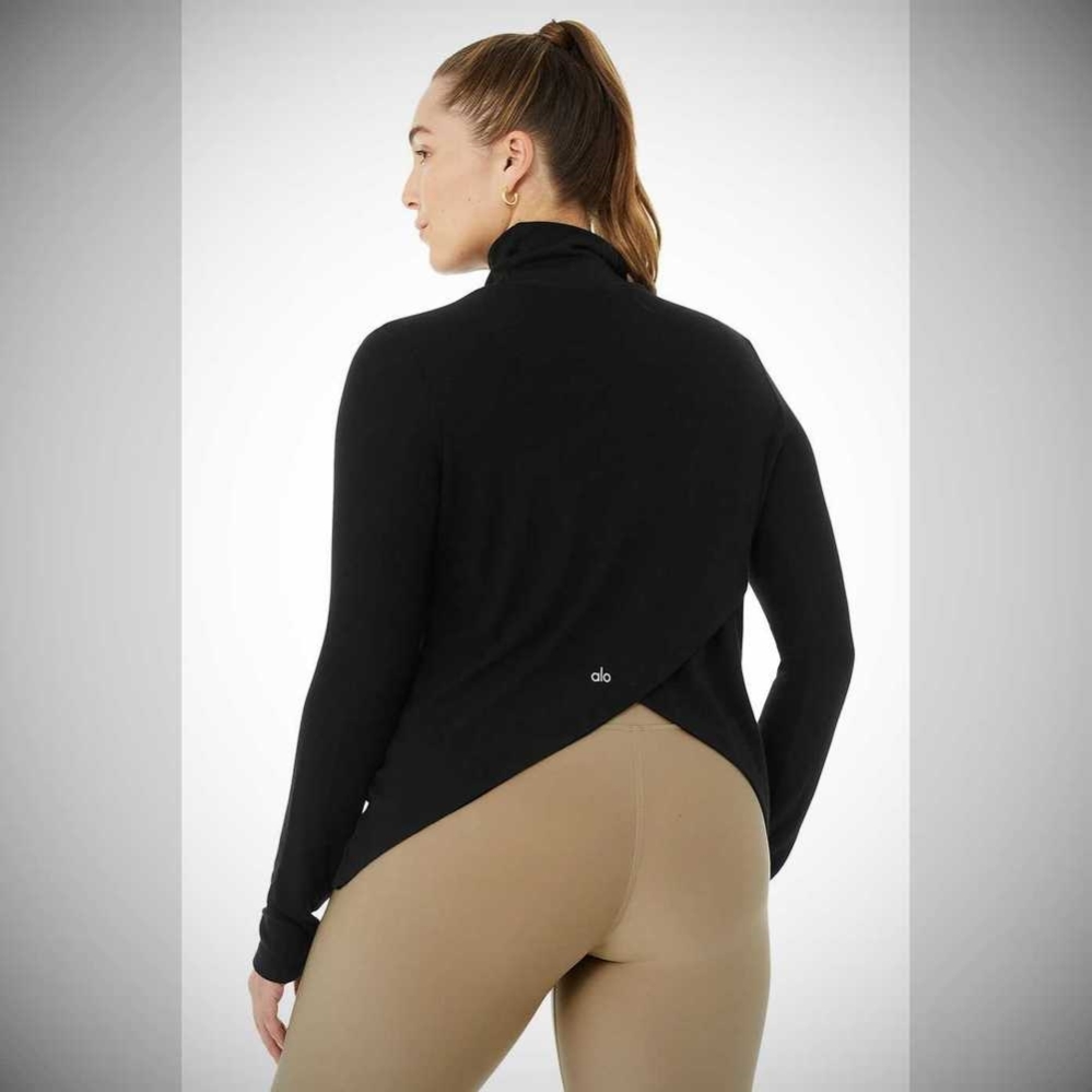 Alo Yoga Embrace Long Sleeve Damen Schwarz | YEBQNV405