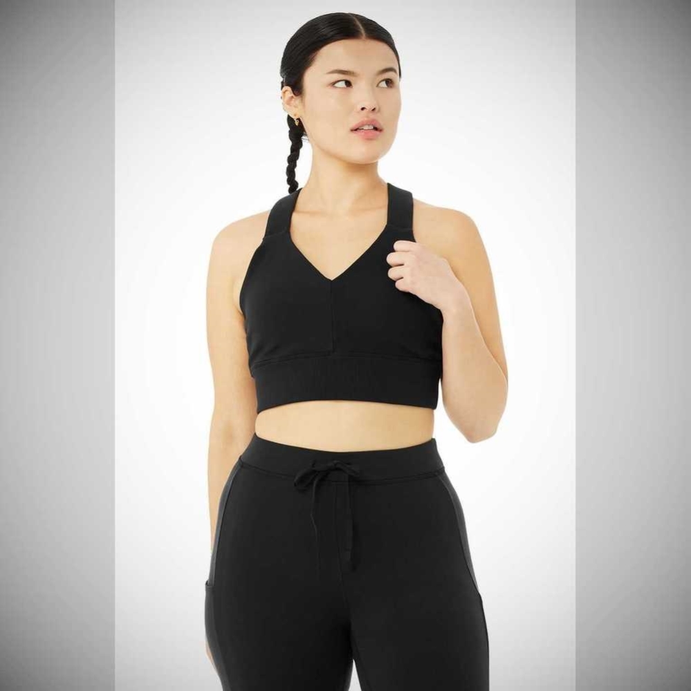 Alo Yoga Emulate BHs Damen Schwarz | SWUNLC287