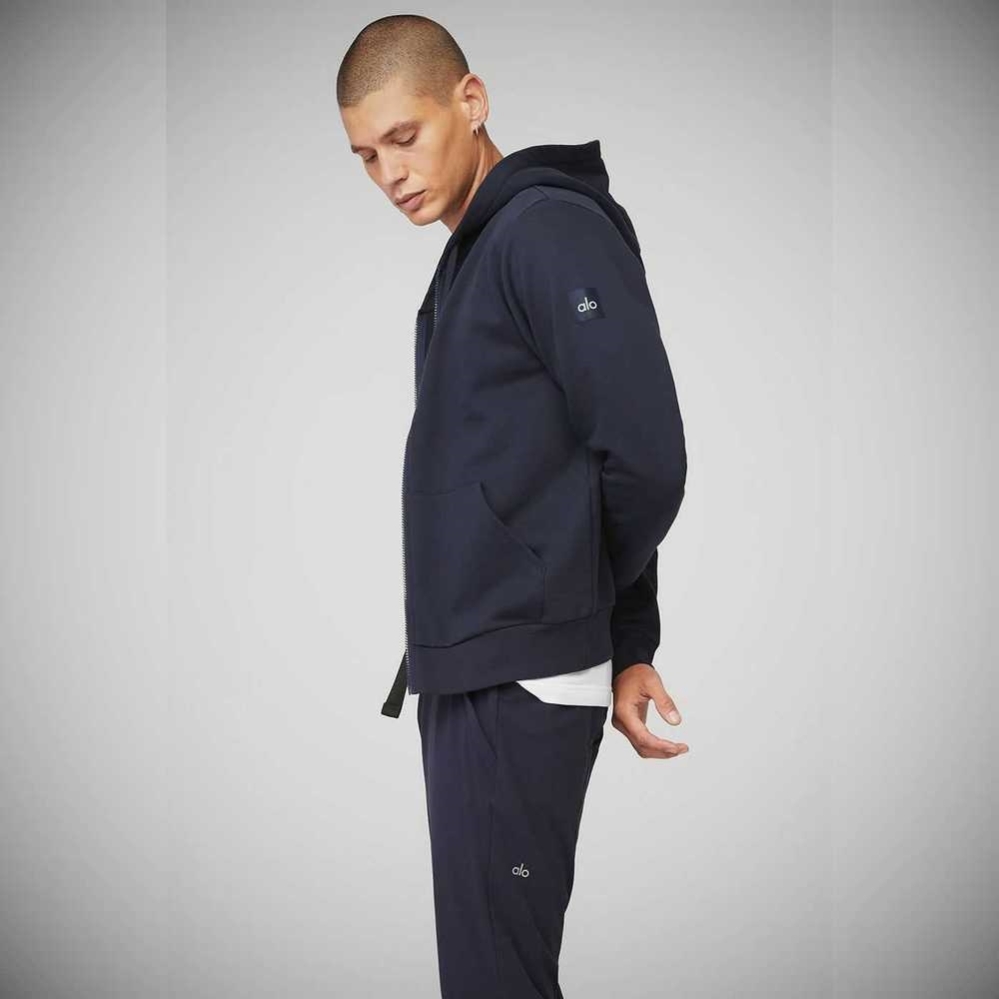 Alo Yoga Everyday Full Zip Oberbekleidung Herren Navy | LMFQBG564