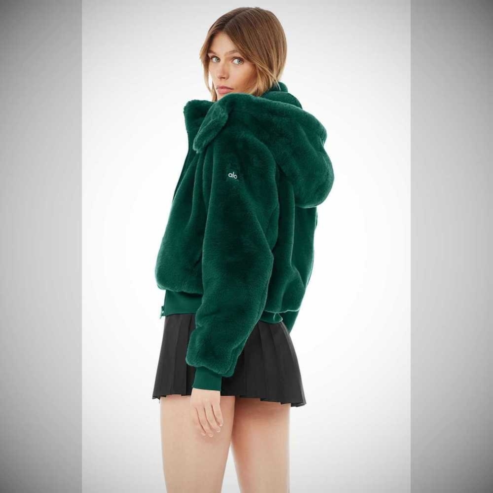 Alo Yoga Faux Fur Foxy Jacke Damen Dunkel | AHLUBF459