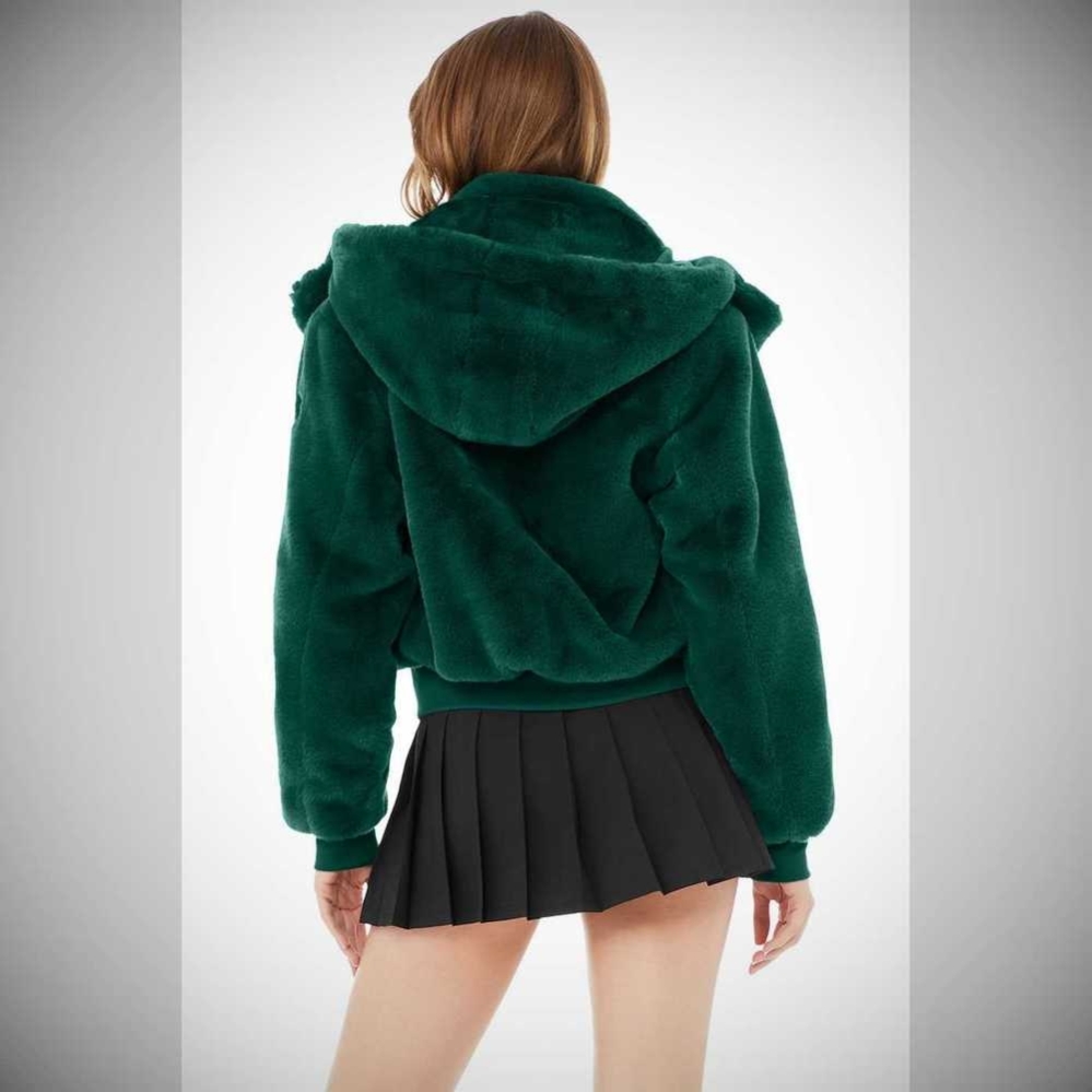 Alo Yoga Faux Fur Foxy Jacke Damen Dunkel | AHLUBF459