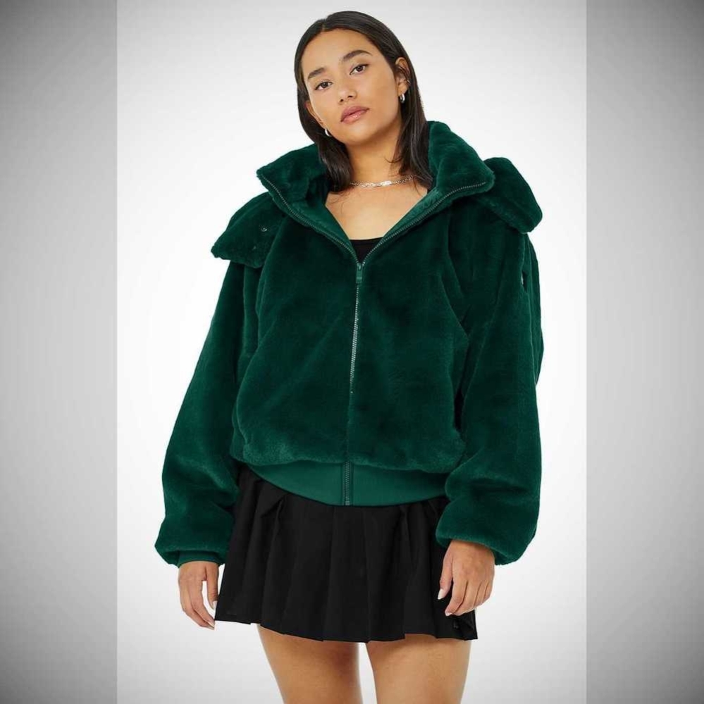 Alo Yoga Faux Fur Foxy Jacke Damen Dunkel | AHLUBF459