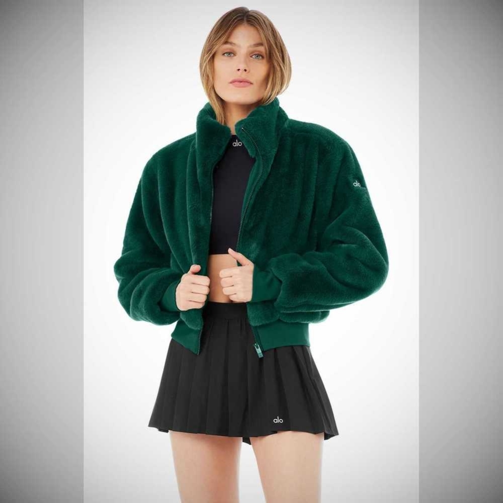 Alo Yoga Faux Fur Foxy Jacke Damen Dunkel | IVBSME092