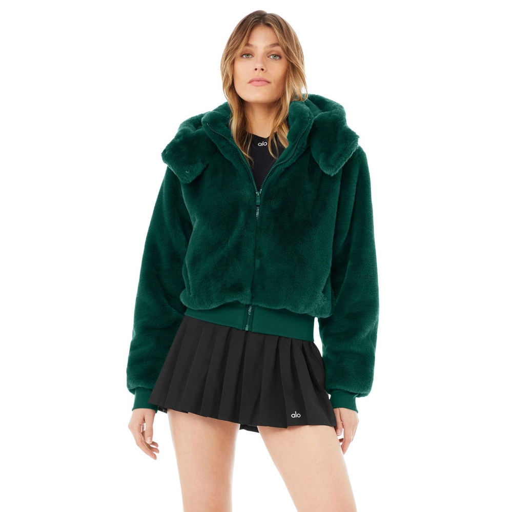 Alo Yoga Faux Fur Foxy Jacke Damen Dunkel | IVBSME092