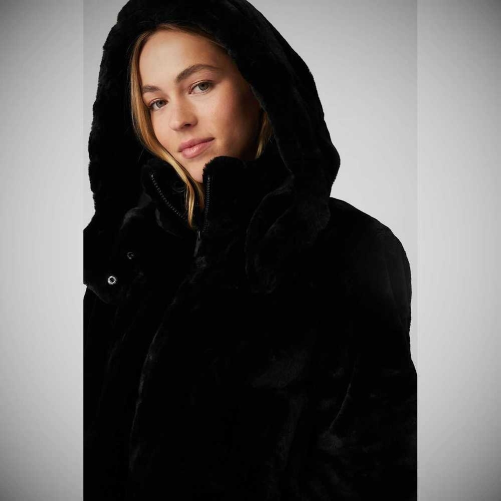 Alo Yoga Faux Fur Foxy Jacke Damen Schwarz | HABMLP428