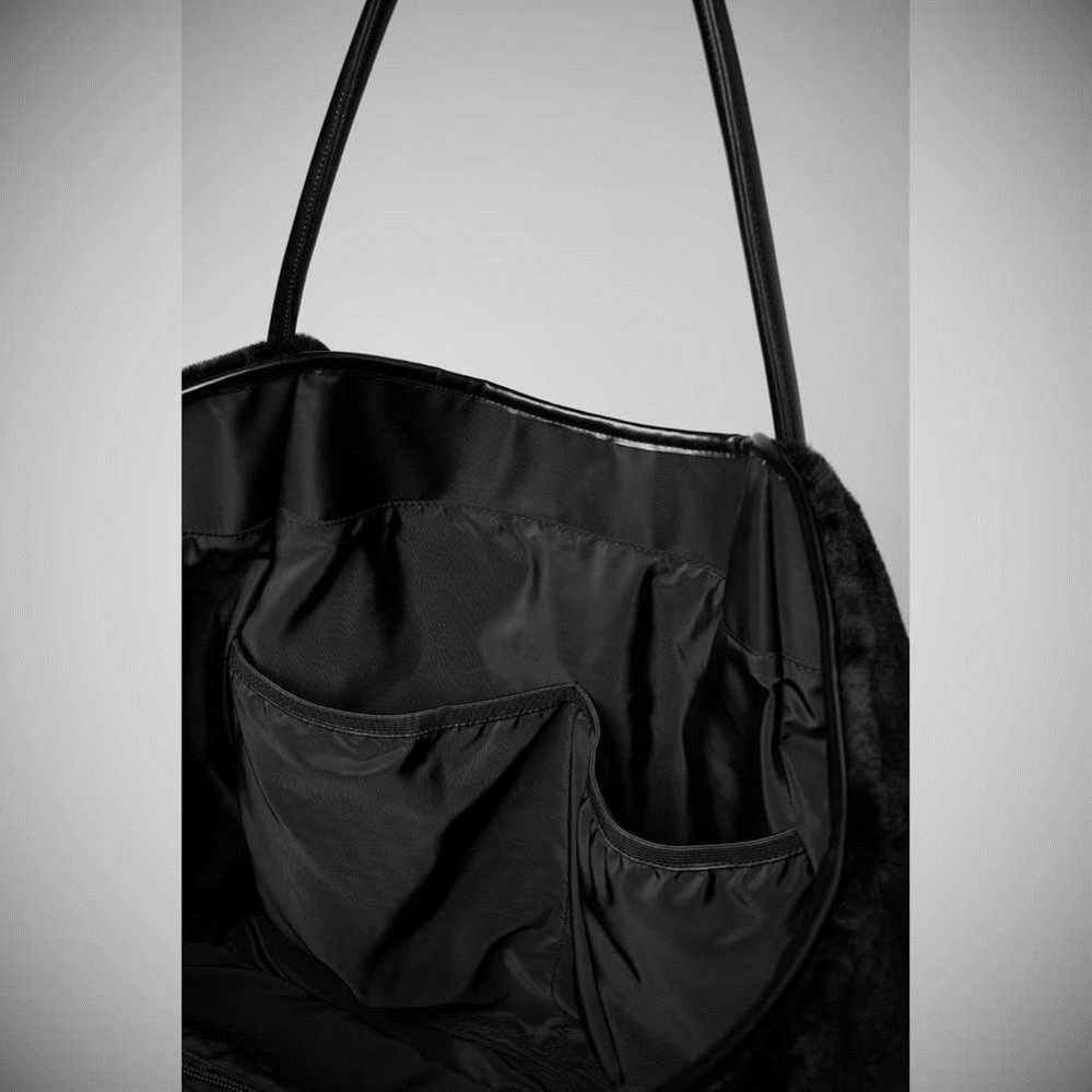 Alo Yoga Faux Fur Tote Tasche Damen Schwarz | XTJMSR321