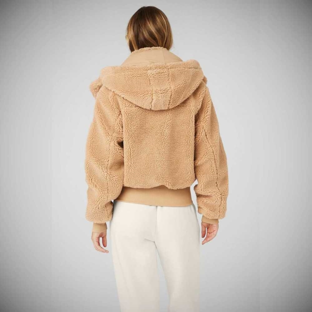 Alo Yoga Foxy Sherpa Jacke Damen Camel | IGRZXO749