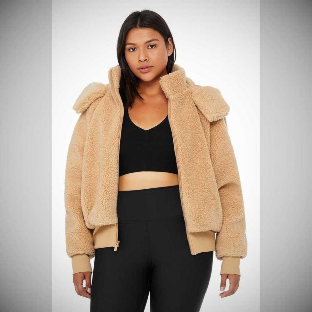 Alo Yoga Foxy Sherpa Jacke Damen Camel | IGRZXO749