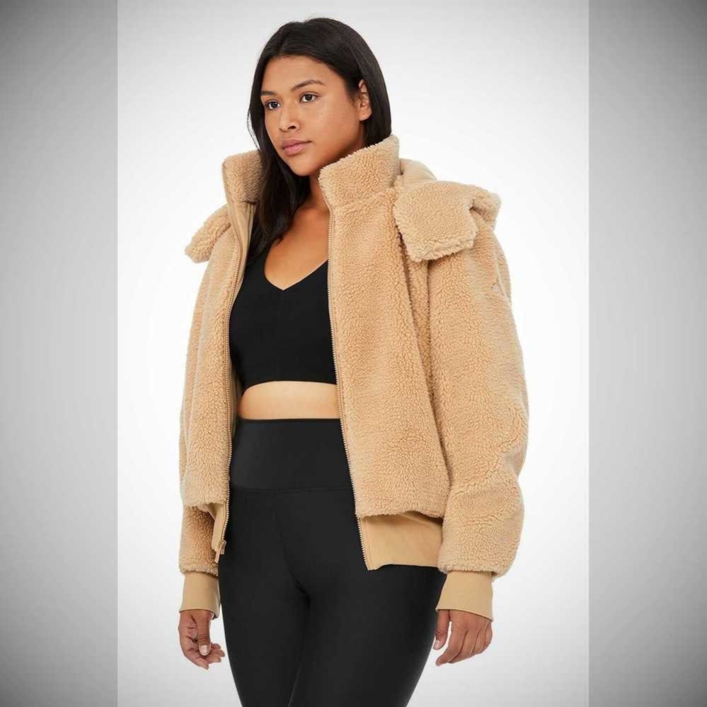 Alo Yoga Foxy Sherpa Jacke Damen Camel | IGRZXO749