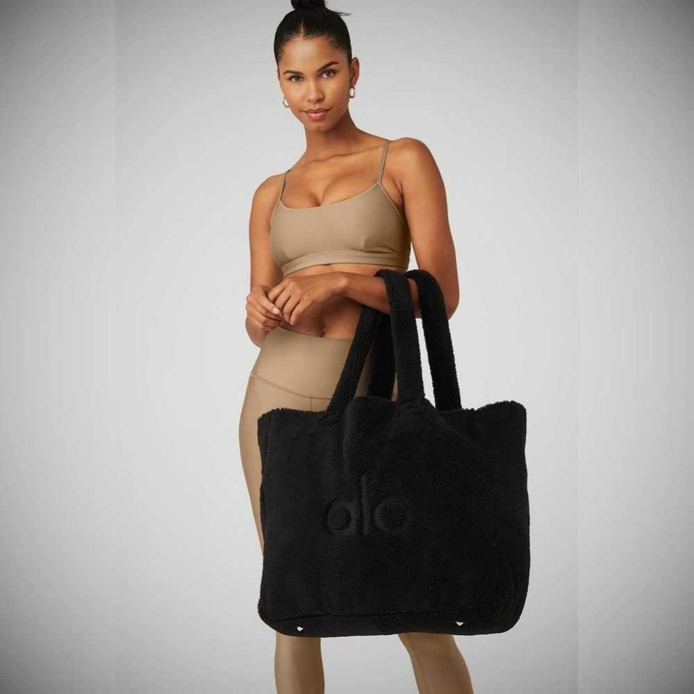 Alo Yoga Foxy Sherpa Tote Tasche Damen Schwarz | DBEKPF143