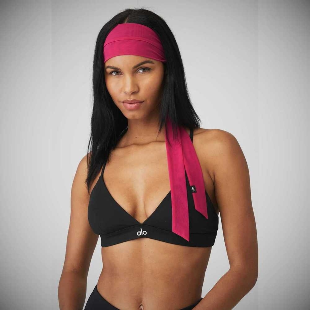 Alo Yoga Fresh Mesh Tie Stirnband Damen Bordeaux | CMQWJK458