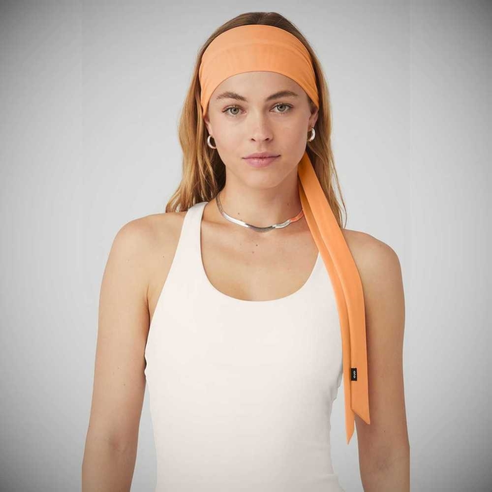 Alo Yoga Fresh Mesh Tie Stirnband Damen Orange | EIZSTG358