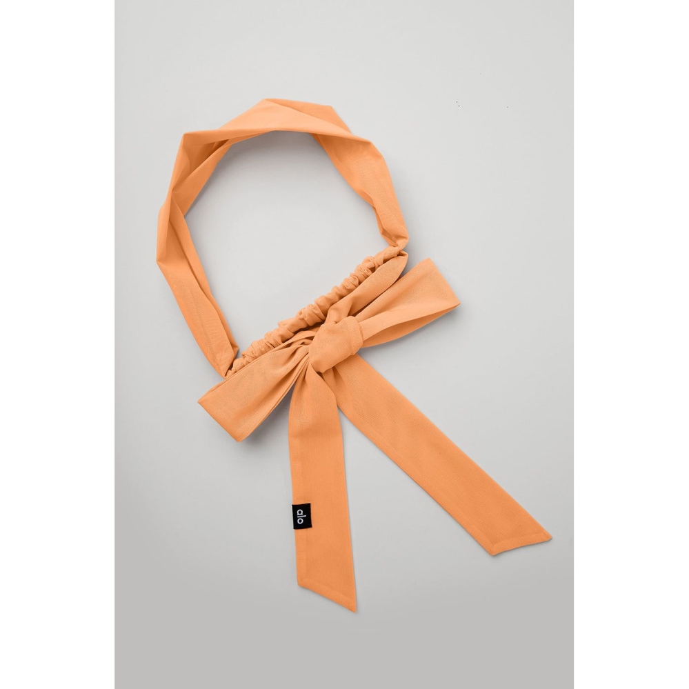 Alo Yoga Fresh Mesh Tie Stirnband Damen Orange | EIZSTG358