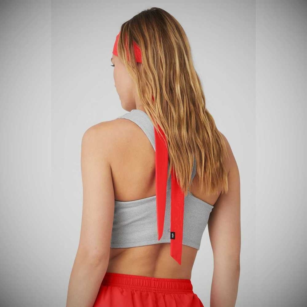 Alo Yoga Fresh Mesh Tie Stirnband Damen Rot | PNGJQC293