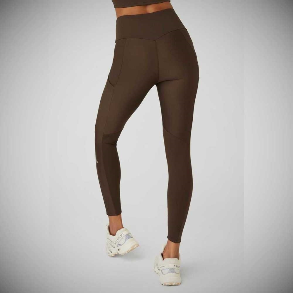 Alo Yoga Gerippt Airlift High-Taille 7/8 Enchanted Leggings Damen Kaffee | FHBVGZ975