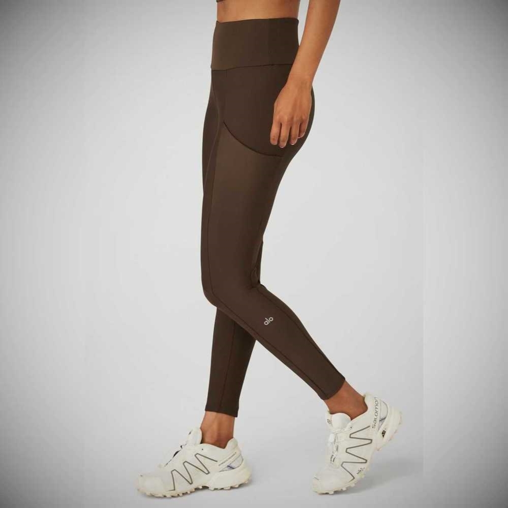 Alo Yoga Gerippt Airlift High-Taille 7/8 Enchanted Leggings Damen Kaffee | FHBVGZ975