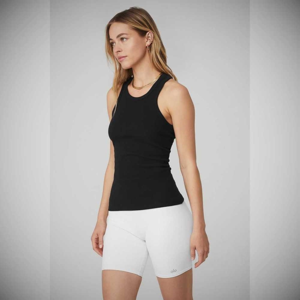 Alo Yoga Gerippt Aspire Full Length Muskelshirt Damen Schwarz | XBQAOT729