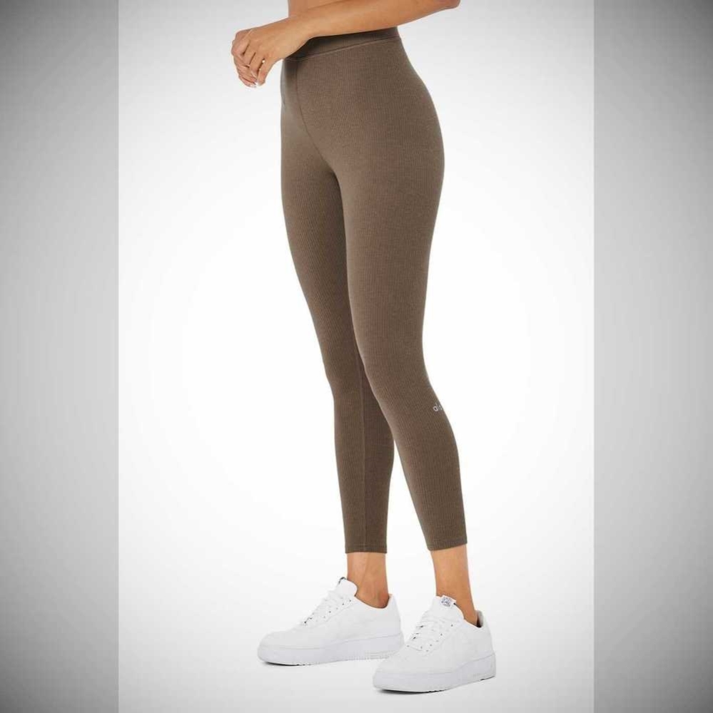 Alo Yoga Gerippt High-Taille 7/8 Blissful Leggings Damen Kaffee | HAGFPM538