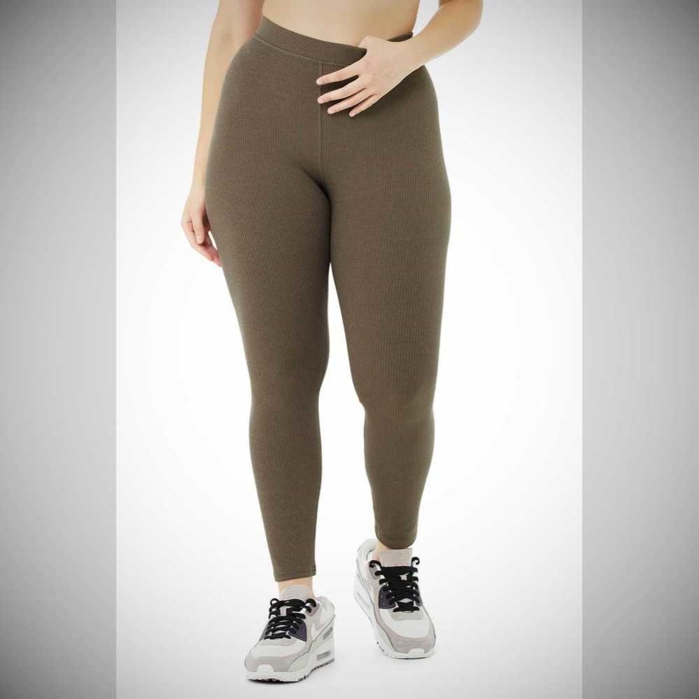 Alo Yoga Gerippt High-Taille 7/8 Blissful Leggings Damen Kaffee | HAGFPM538