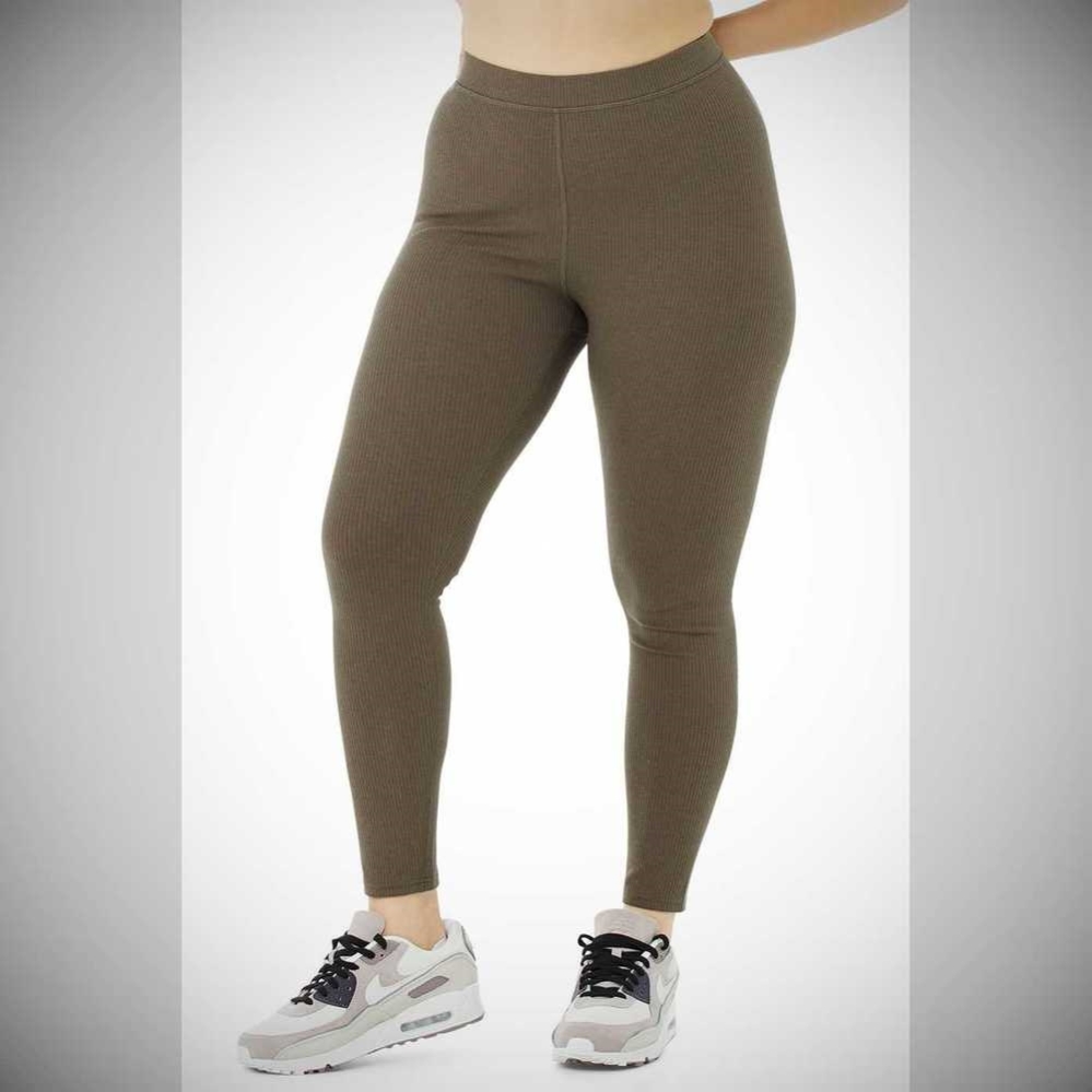 Alo Yoga Gerippt High-Taille 7/8 Blissful Leggings Damen Kaffee | HAGFPM538