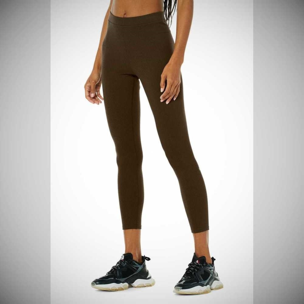 Alo Yoga Gerippt High-Taille 7/8 Blissful Leggings Damen Kaffee | PVAJEO125