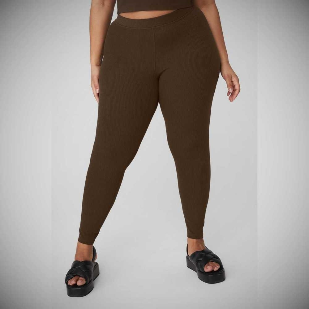 Alo Yoga Gerippt High-Taille 7/8 Blissful Leggings Damen Kaffee | PVAJEO125