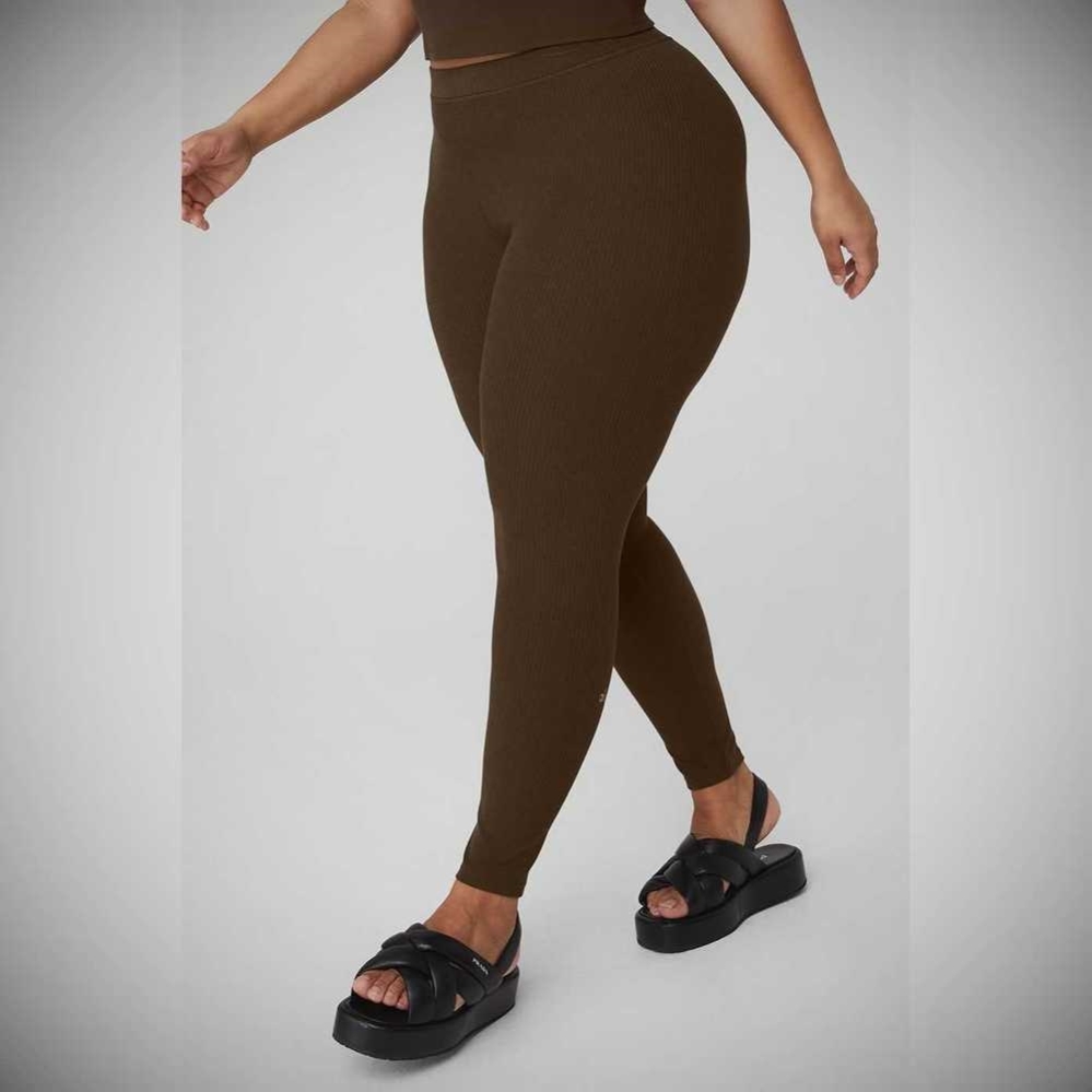 Alo Yoga Gerippt High-Taille 7/8 Blissful Leggings Damen Kaffee | PVAJEO125