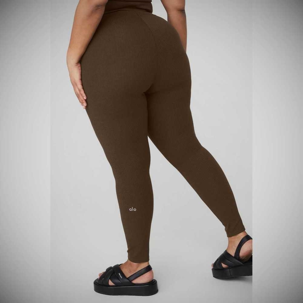 Alo Yoga Gerippt High-Taille 7/8 Blissful Leggings Damen Kaffee | PVAJEO125