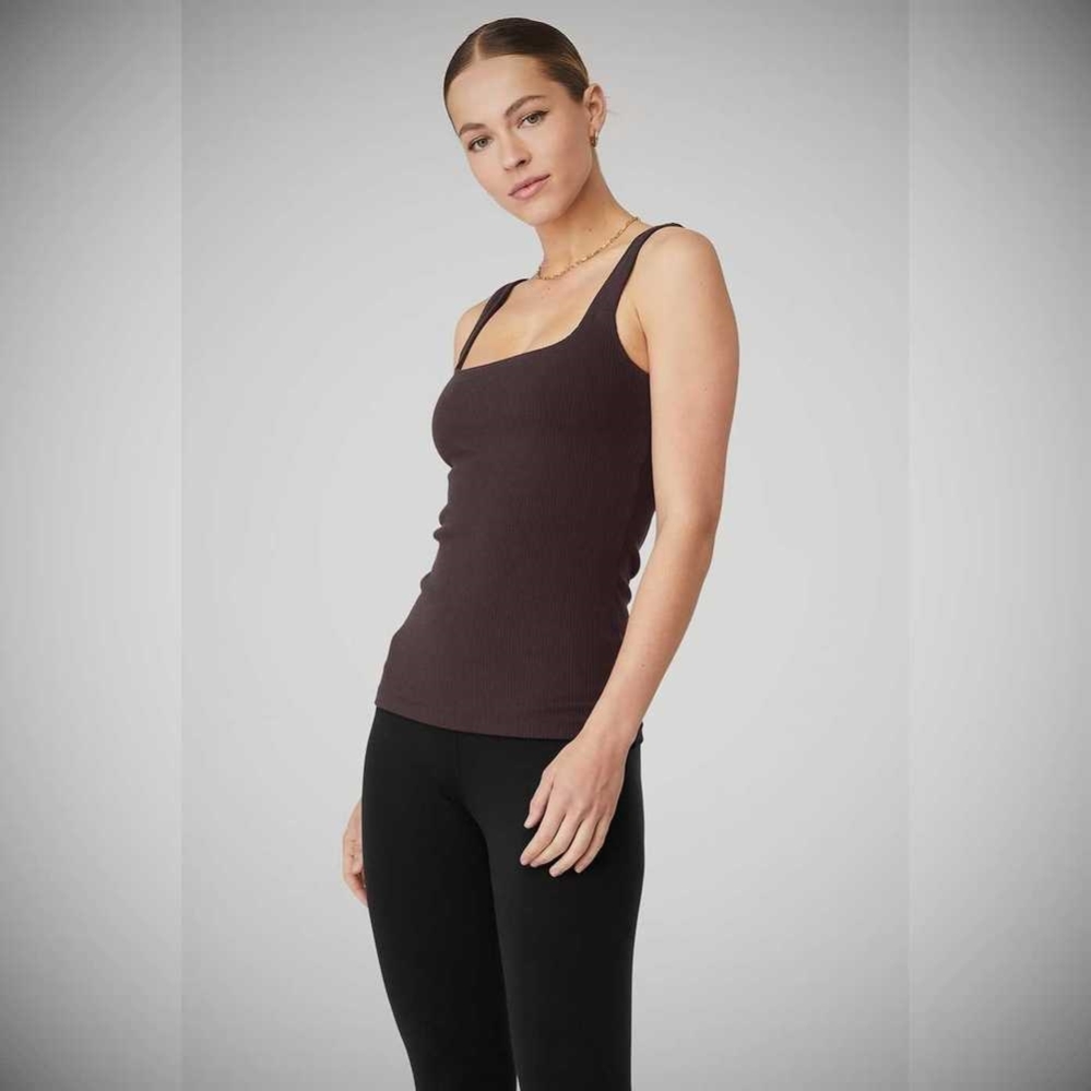 Alo Yoga Gerippt Minimalist Muskelshirt Damen Lila Grau | CBYZTO142