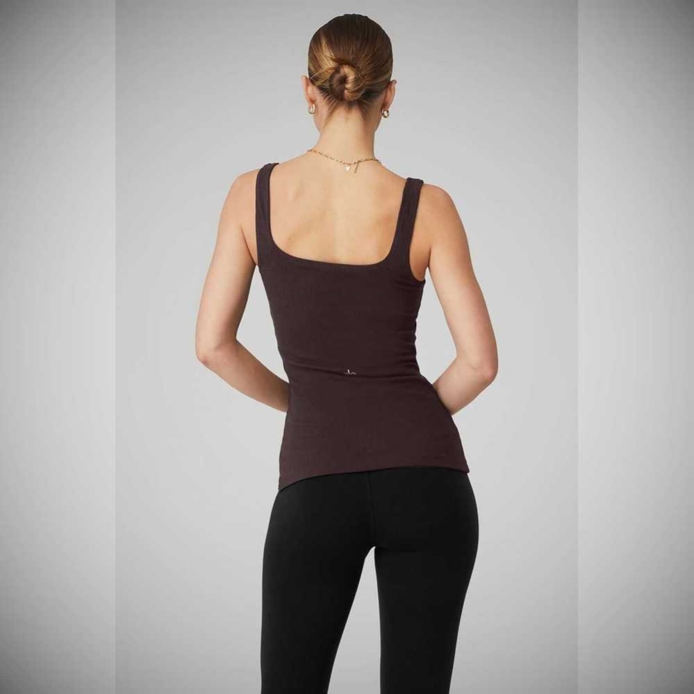 Alo Yoga Gerippt Minimalist Muskelshirt Damen Lila Grau | CBYZTO142