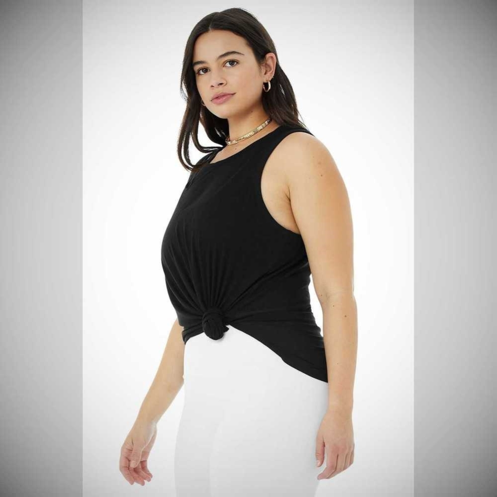 Alo Yoga Gerippt Peak Muskelshirt Damen Schwarz | BTMKEL721