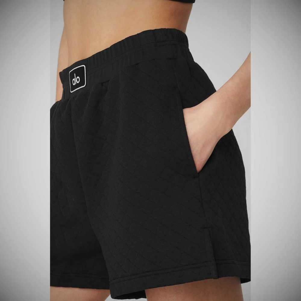 Alo Yoga Gesteppt Arena Boxing Kurze Hose Damen Schwarz | PHWYQJ592