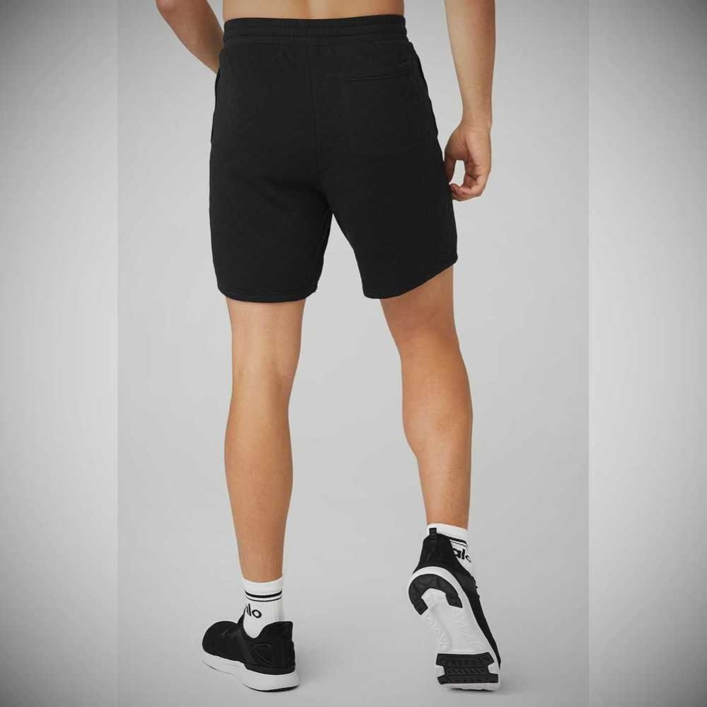 Alo Yoga Gesteppt Stadium Kurze Hose Herren Schwarz | NZIPDJ738