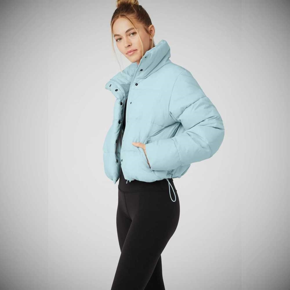 Alo Yoga Gold Rush Puffer Jacke Damen Blau | SNGIPA814