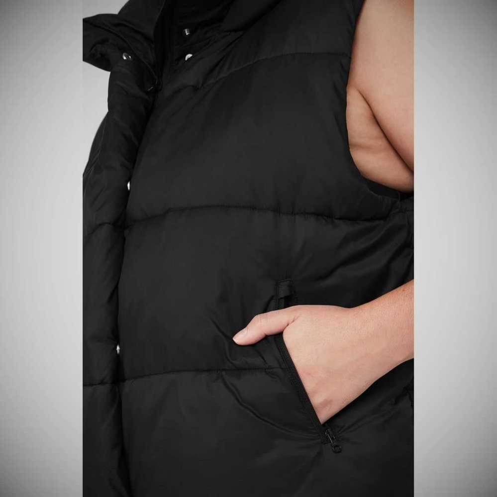 Alo Yoga Gold Rush Puffer Jacke Damen Schwarz | HNWOVE258