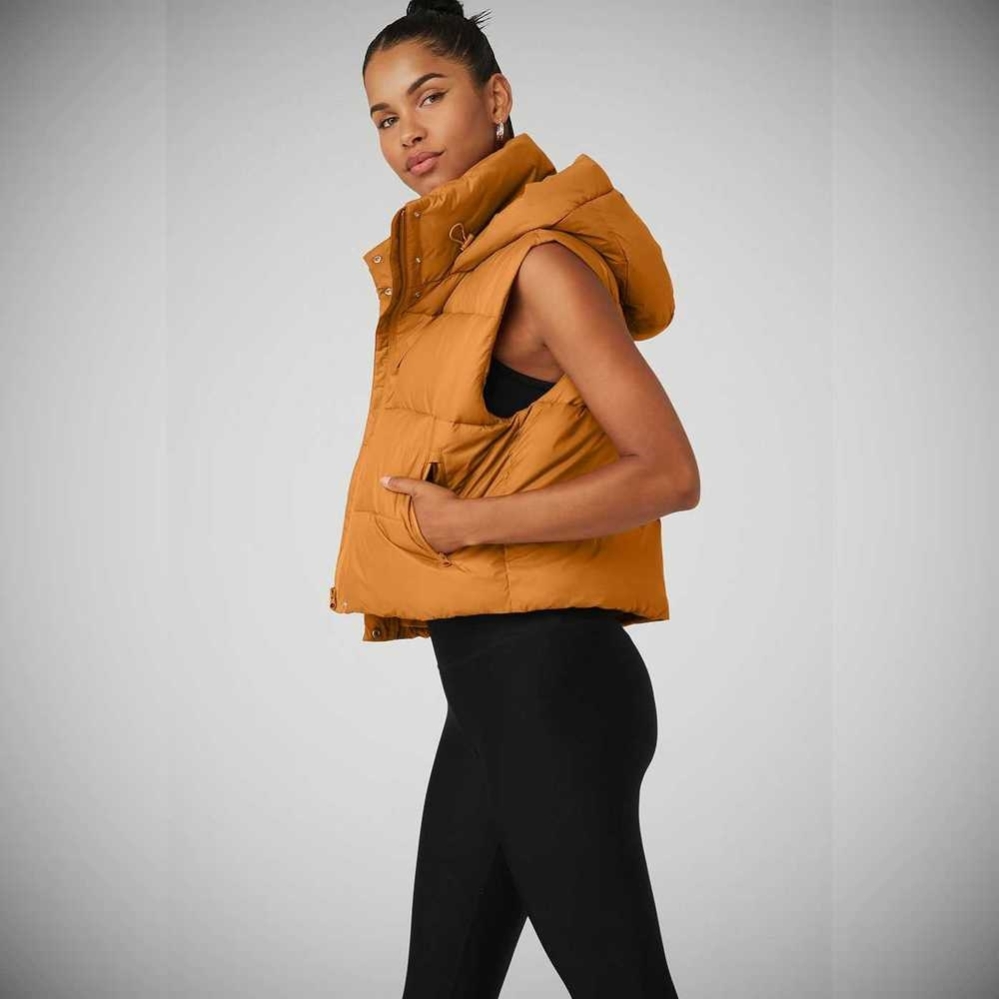 Alo Yoga Gold Rush Puffer Jacke Damen Toffee | AEHXRO958