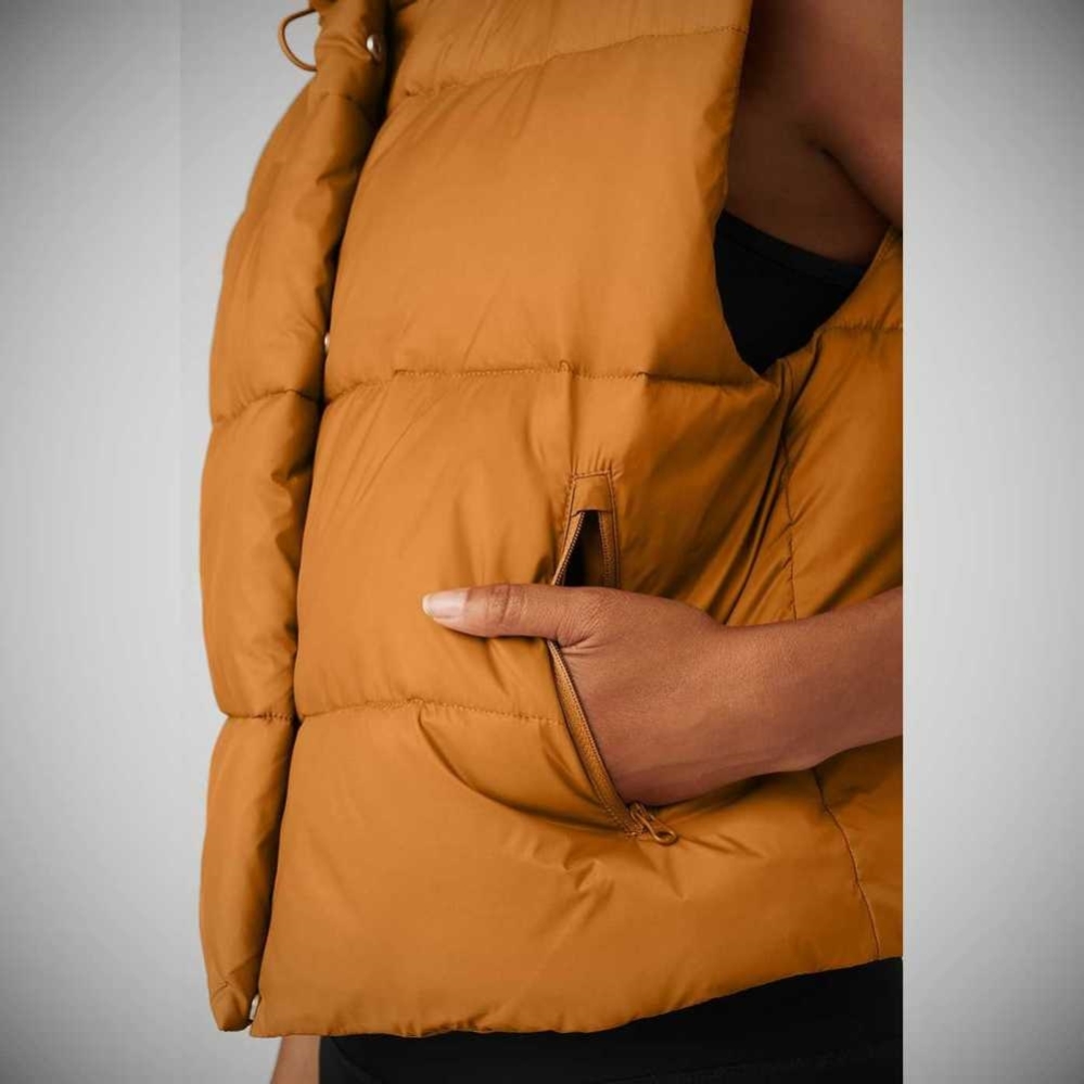 Alo Yoga Gold Rush Puffer Jacke Damen Toffee | AEHXRO958