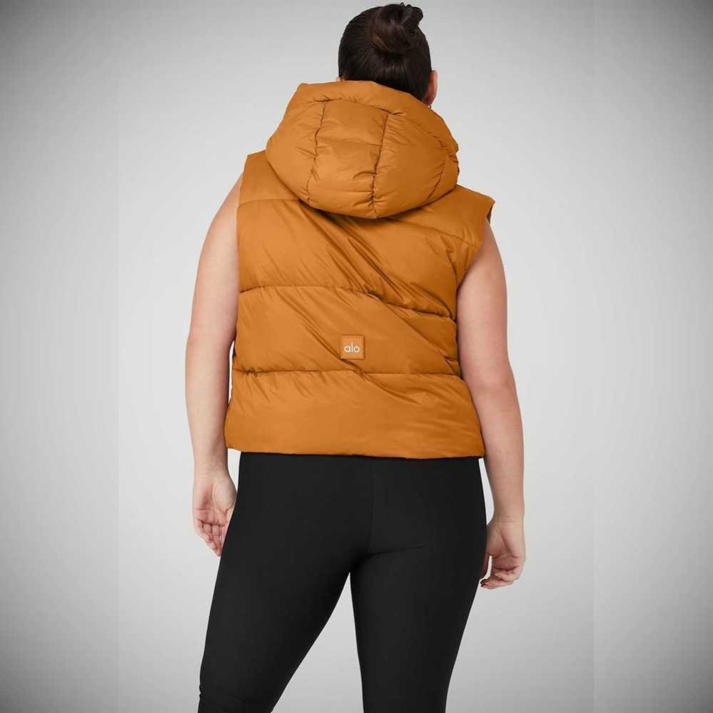 Alo Yoga Gold Rush Puffer Jacke Damen Toffee | AEHXRO958