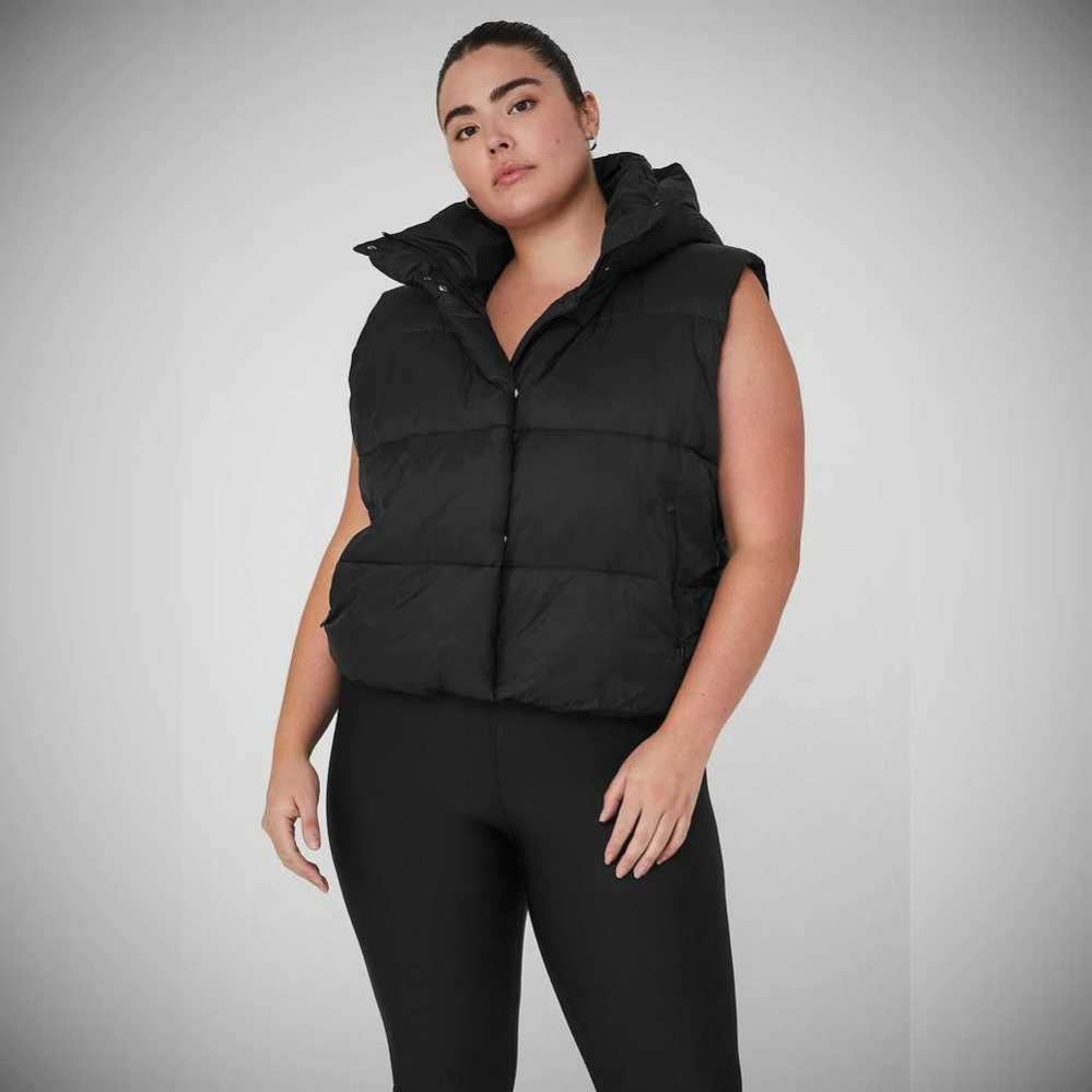 Alo Yoga Gold Rush Puffer Vests Damen Schwarz | VBGLTF647