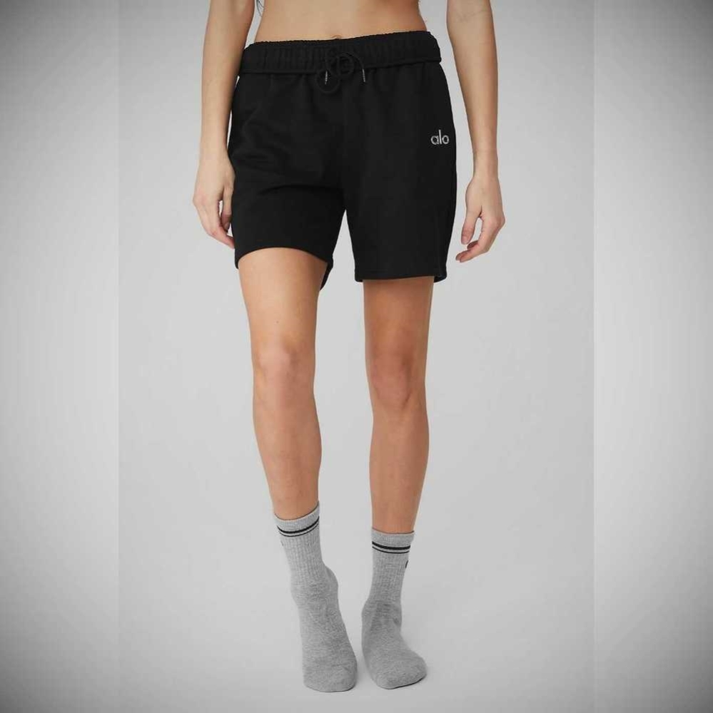 Alo Yoga Half-Crew Throwback Socken Damen Grau Schwarz | XUVNFT489